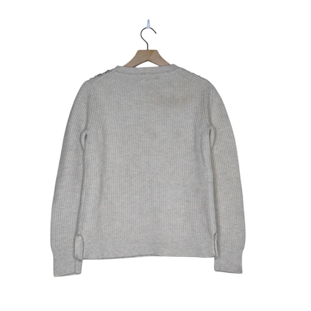 Banana Republic Womens M Pearl Silver Bead Merino Wool Alpaca Blend Sweater - Picture 2 of 8
